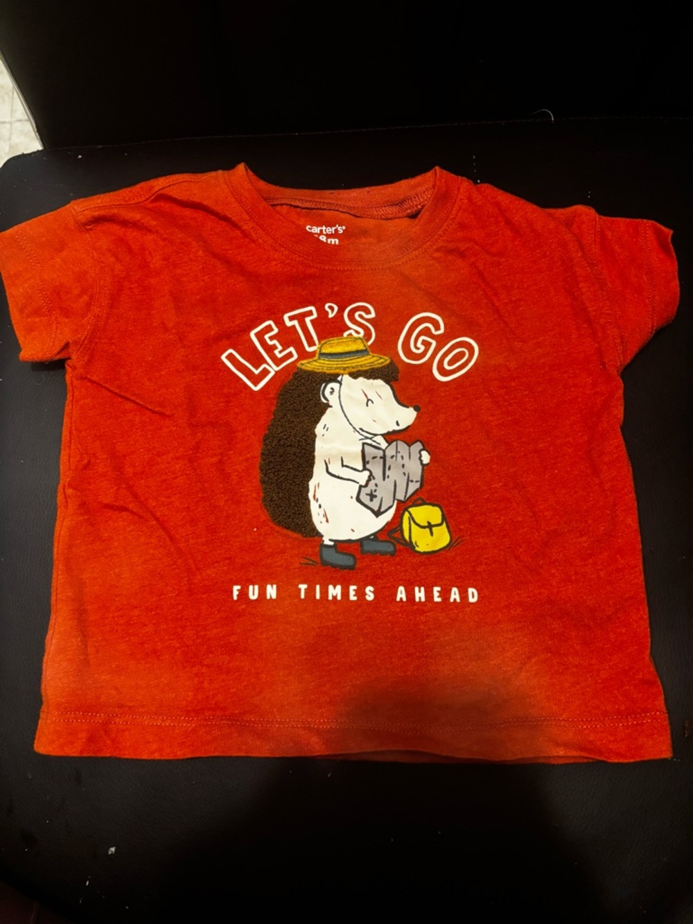 Carter's Bright Orange Hedgehog 'Let's Go' Graphic Tee
